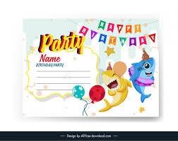 cartoon birthday cards 03 vector