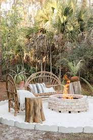 diy rustic fire pit in the woods