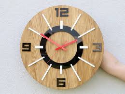 Large Wood Wall Clock Oak 40cm 15 75