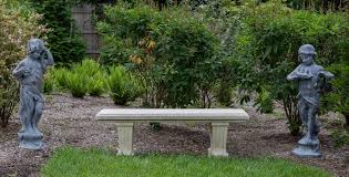 carved stone garden bench new england