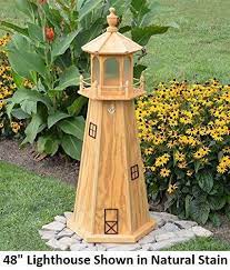 amish made wooden lighthouse yard