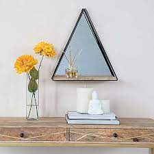 Gatana Triangle Shelf Black Mirror By