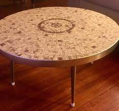 Mid Century Mosaic Round Coffee Table