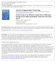 Applied Sport Psychology   A case study report of a self directed    