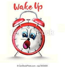 Alarm clock back to school funny cartoon character vector watercolors. Alarm  clock back to school funny cartoon character | CanStock