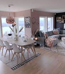 blush pink and grey living room