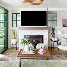 Shiplap And Stone Fireplace Design Ideas