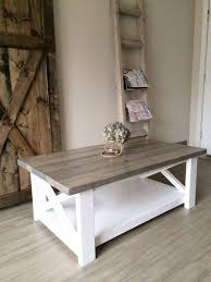 Two Toned Grey Coffee Table Rustic X