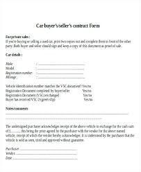 Used Car Sales Contract Template Sample Sale 7 Examples Auto