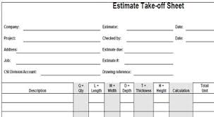 Project Estimating Sheets Mechanical Piping Estimating Sheet