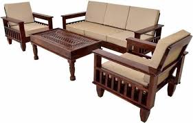 brown wooden 5 seater sofa set in latur