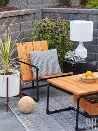 patio with this diy pipe chair
