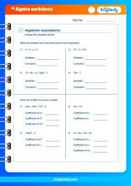 Printable 6th Grade Algebra Worksheets
