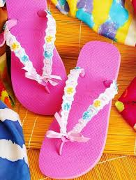 See more ideas about decorating flip flops, diy flip flops, diy shoes. Diy Flip Flop Projects Pink Lace Ribbon Beads Diy Flip Flops Decorating Flip Flops Flip Flop Craft