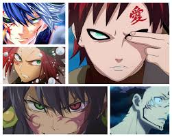 12 anime characters with face paint or