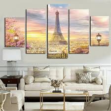 Paris Eiffel Tower Sunset Scenery