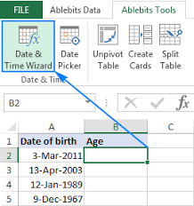 how to calculate age in excel from birthday