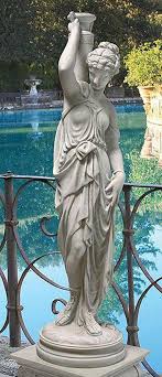 greek dess with urn garden statue