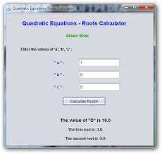 Quadratic Equations Roots Calculator