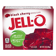 jell o gelatin dessert black cherry