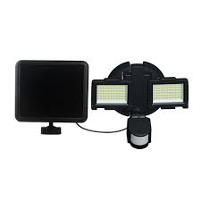 Nature Power 120 Integrated Led Black Dual Head Outdoor Solar Motion Activated Security Flood Light 23401 The Home Depot