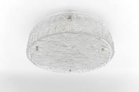 Large Round Glass Flush Mount Light By