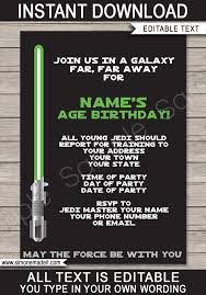 star wars party invitations template