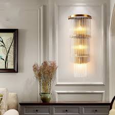 Glass Rod Modern Gold Wall Sconce Lamp