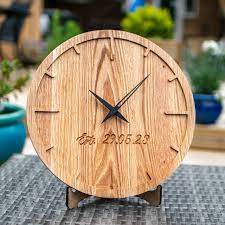 Customizable Engraved Oak Wood Clock