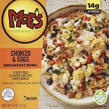 moes breakfast bowl chorizo eggs