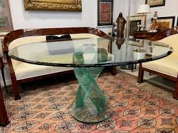 Exalted Round Italian Glass Table From