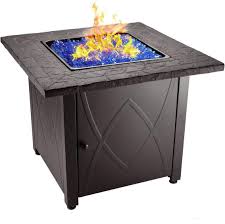 With a burner cover, a gas fire pit table can act as an outdoor coffee table when burner is not in use. Amazon Com Endless Summer 30 Outdoor Propane Gas Fire Pit Table Blue Fireglass Garden Outdoor