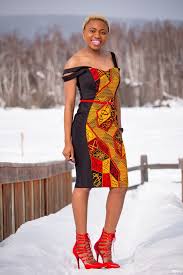 the african print off shoulder dress