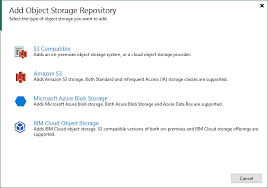 veeam and object storage how to