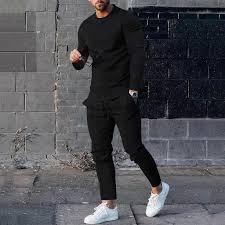 round neck long sleeve t shirt trousers