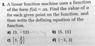 Solved 3 A Linear Function Machine
