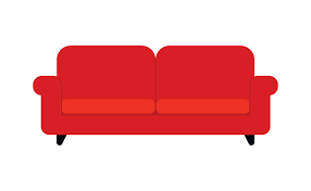 red sofa icon animated vector