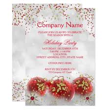 Corporate Red Gold White Christmas Holiday Party Invitation
