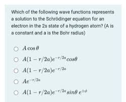 Which Of The Following Wave Functions