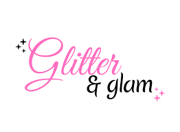 glitter glam logo design flyer