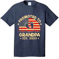 promoted to grandpa 2023 first time fathers day new dad gift t shirt