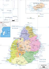 Mauritius, officially the republic of mauritius, is an island nation in the indian ocean about 2,000 kilometres (1,200 mi) off the southeast coast of the african continent, east of madagascar. Detailed Political Map Of Mauritius Ezilon Maps