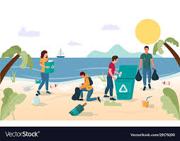 beach cleaning concept for web banner