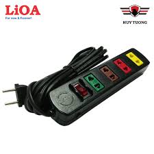 Giá bán | Ổ cắm có dây - Ổ điện an toàn - Ổ cắm điện đa năng - Ổ cắm điện  Lioa ( 4 - 6 - 10 ổ cắm ) dây 5m và 3m Lioa - Huy Tưởng