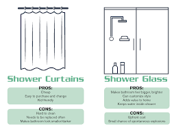 shower glass vs shower curtains pros