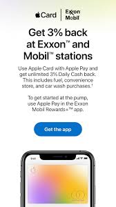 The fuel provider is now offering 3 percent daily cash back when using apple card with apple pay at exxon and mobil. Welcome Exxon To The 3 Club Applecard