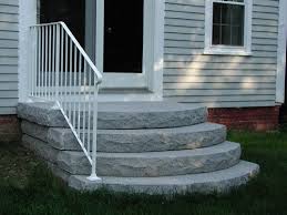 Precast concrete steps have become extremely popular because of their cost and timeliness of installation. In Terms Of Environmental Impact Precast Steps Are Greener Than Poured In Place Steps Because They Use Less Mate Front Porch Steps Patio Stairs Concrete Steps