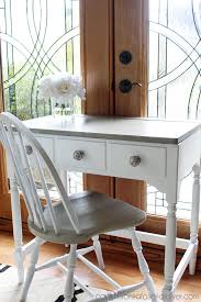 French Linen And White Dressing Table