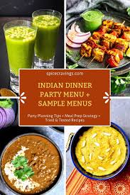 indian dinner party menu with sle