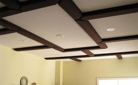 These fixtures go in the panels and along the beams. Acoustic Coffered Ceiling By Acoustic Sciences Corporation Archello